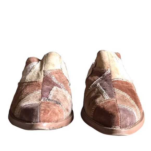 Vintage Y2K Women’s Bee Fly Size 8 Leather Patchwork Pointed Toe Block Heel Mule - Picture 6 of 13